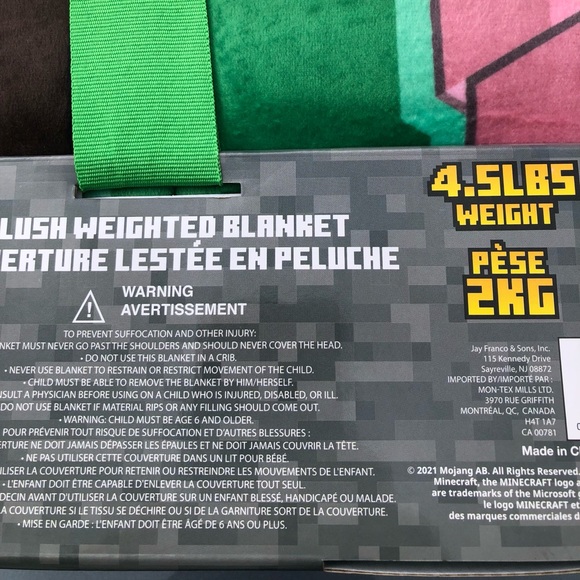 COPY - 🎅🎁BNWT MINECRAFT PLUSH WEIGHTED BLANKET🎁🎅 - Picture 3 of 5